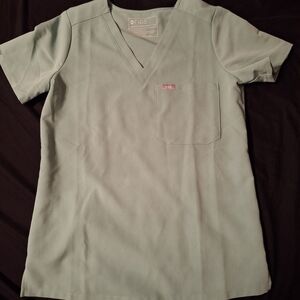 Figs Light Green Scrub Top